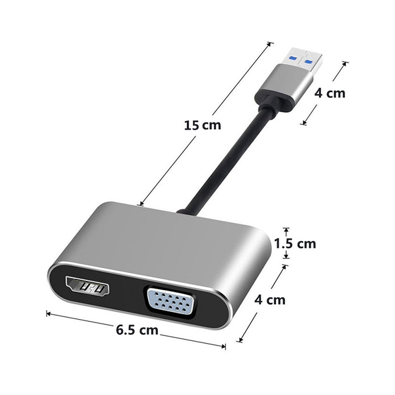 USB to VGA HD 2-in-1 Portable USB Hub Laptop Docking Station HD Video Adapter Cable 1080P USB to VGA HD 2-in-1 Portable USB Hub Laptop Docking Station HD Video Adapter Cable 1080P